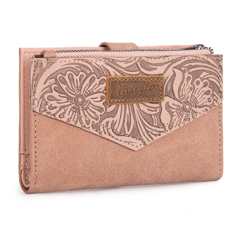 NWT Wrangler Floral Tooled Card Holder Bi-Fold Wallet